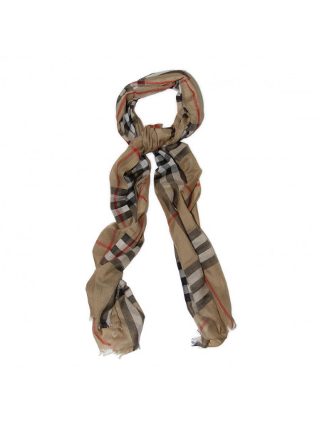 VINTAGE CHECK WOOL AND SILK BLEND SCARF