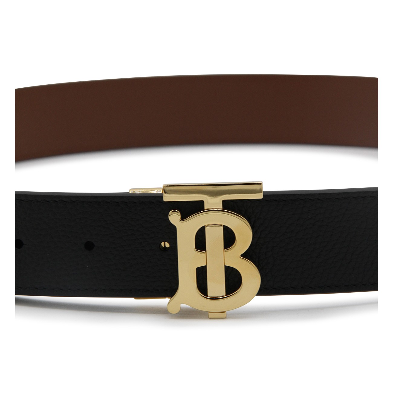 BLACK AND TAN LEATHER BELT